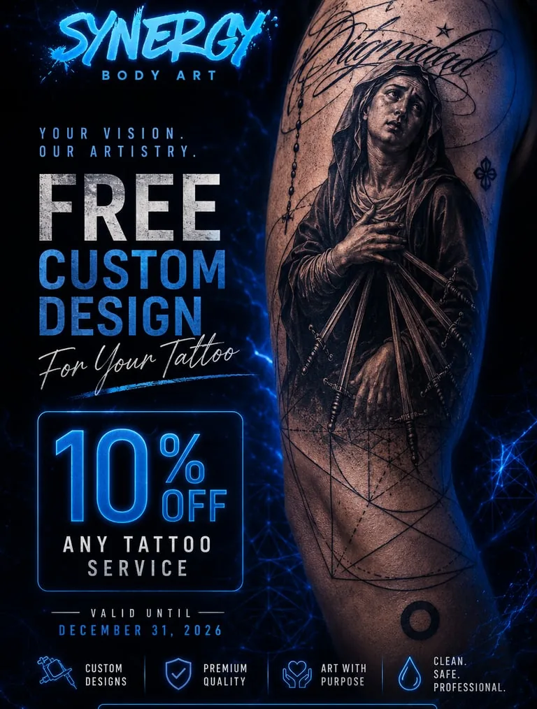 Tattoo services at Synergy Body Art in Lakewood